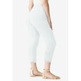 thumbnail image 3 of Roaman's Women's Plus Size Lace Trim Essential Stretch Capri Legging, 3 of 6