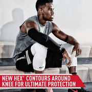 McDavid Hex Knee Pads Compression Leg Sleeve for Basketball, Volleyball, Weightlifting, and More - Pair of Sleeves
