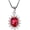 G-Sterling Silver-ruby, variant on Princess Diana Kate Middleton Natural Amethyst Citrine Garnet Peridot Topaz Created Ruby Sapphire Simulated Emerald Pendant Necklace for Women, 925 Sterling Silver Gemstone Jewelry Set