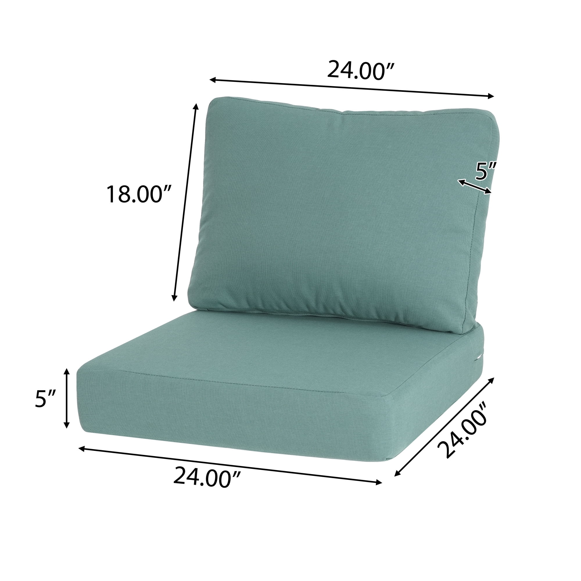 Jopath Outdoor Teal Club Chair Cushion Set with Seat Cushion and Back Cushion, Compatible with Most Club Chair for Patio Balcony Garden(Without Club Chair)