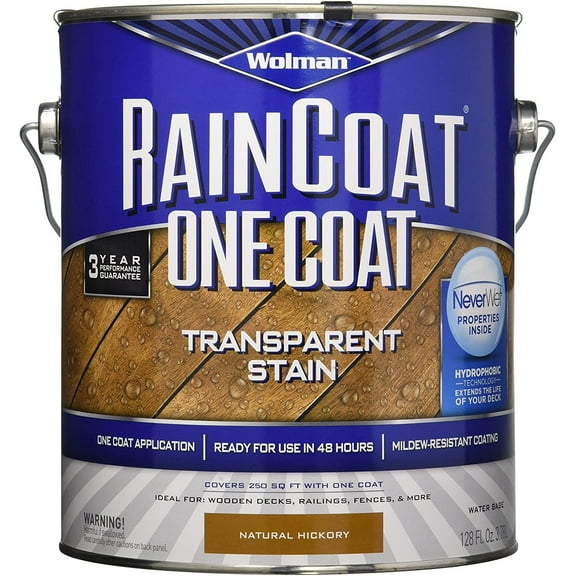 Zinsser Wood Stain Hickory Transparent Coating - 1 Gal, Brown, Clear Finish, Exterior