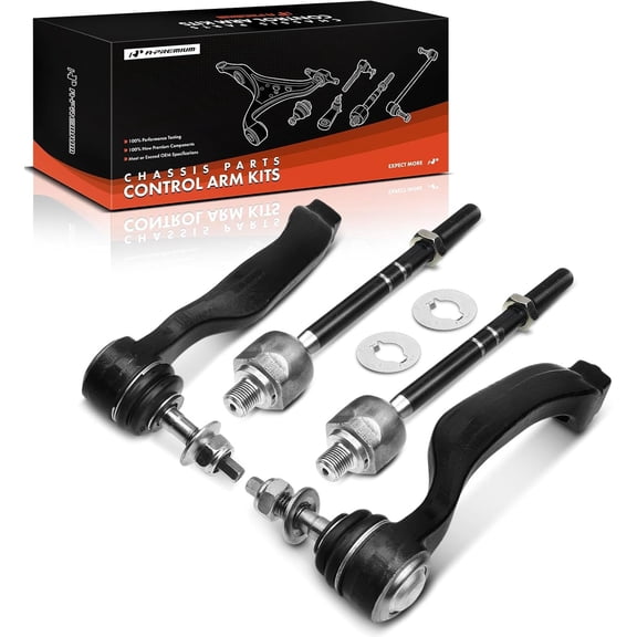 A-Premium Set of 4, Front Inner & Outer Tie Rod End Kit, Compatible with Ford Thunderbird 2003-2005, Lincoln LS 2003-2006