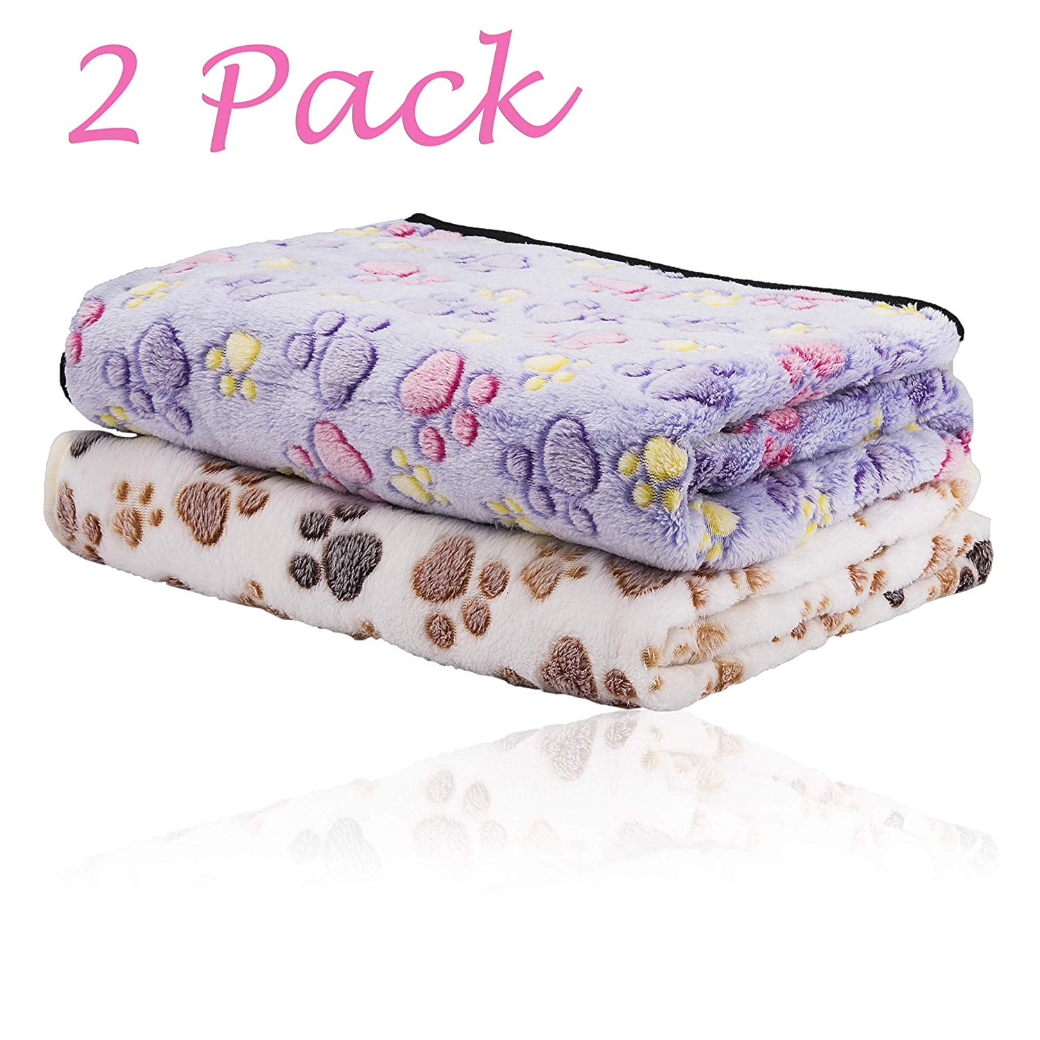 LUXMO 2 Pack Pet Blanket for Small Cats & Dogs, Soft Warm Sleep Mat Pet