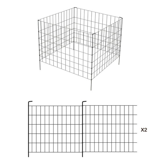 Oumilen 4 Piece Decorative Garden Fence, 24" (H) x 10 ft (L) Animal Barrier Fence