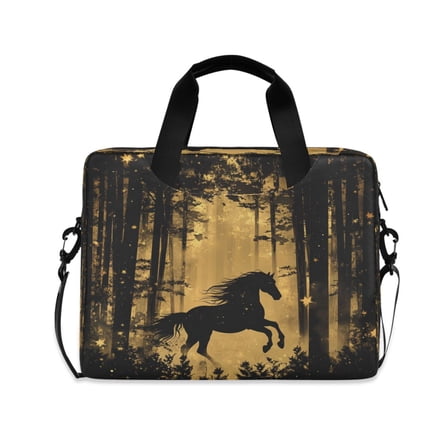 16" Laptop Tote Bag Laptop Sleeve Case Computer Briefcase for Work & Travel Elegant Black Horse