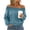 Light Blue-1, variant on Womens Off The Shoulder Sweatshirt Long Sleeve Pullover Tops Casual Loose Trendy Fall Solid Color Workout Clothes