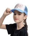 thumbnail image 5 of PAYOHTO Kids Lovely French Bulldog with Heart Sunglasses Baseball Hat Back Adjustable Mesh Breathable Hats Sky Blue Trucker Cap Outdoor Fishing Sun Caps for Boys or Girls ages 4-10, 5 of 9