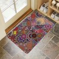 thumbnail image 4 of Retro Door Mat, 17 X 30 Inch Bohemian Purple Square Pattern (7) Welcome Doormat Decorative Home Floor Mat, Non Slip Rubber Back and Strong Water Absorption for Outdoor Indoor Entrance Decor, 4 of 6
