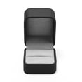 thumbnail image 3 of Oirlv 2.08" Black Leather Ring Box, Luxury Jewelry Case with Soft Microfiber Lining for Proposal & Gift, 3 of 11