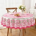 thumbnail image 5 of Pink Table Cloth Round Table 60 Inch, Spring Summer Round Tablecloth, Outdoor Tablecloth for Parties, Waterproof Fabric Polyester Round Tablecloths, 5 of 6
