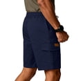 thumbnail image 4 of Homeyce Cargo Short for Men Multi Pocket Elastic Waistband Short Pants Drawstring Ripstop Straight Leg Cargo Shorts Casual Relaxed Fit Wild Outdoor Work Golf Shorts,Blue 2XL, 4 of 5