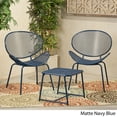 thumbnail image 3 of Hamdan Outdoor Modern 2 Seater Iron Chat Set, Matte Navy Blue, 3 of 10