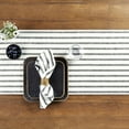 thumbnail image 4 of Solino Home Linen Table Runner 120 Inches Long - Madison Stripe, 100% Pure Linen Black and White Table Runner 14 x 120 Inch for Dining, Summer, Fall, Autumn, Halloween, 4 of 6