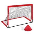 thumbnail image 2 of Porterías de fútbol para niños, portería de fútbol, red de fútbol, red de práctica compacta, portería de fútbol fácil de montar para parque, patio de Rojo, 2 of 8