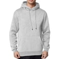 thumbnail image 2 of Fleece Hoodie Mens Plain Long Sleeve Hooded Sweatshirt Casual Basic Essential Drawstring Pullover Hoodie With Pocket Light Gray S, 2 of 6