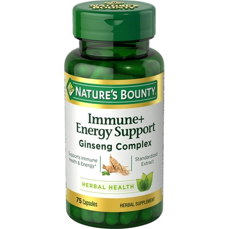 Nature's Bounty Ginseng Complex Energy+ Immune Support, 75 Capsules