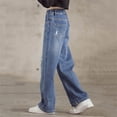 thumbnail image 5 of Bovxnpu Boys Wide Leg Capris Pants Girls Straight Denim Pants Elastic Waist Wide Leg Pants Pants, 5 of 8