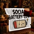 thumbnail image 3 of Sociable Battery Low, Playful Artistic Scene, Warm Flannel Blanket for Office and Dorm with Detailed Artwork with Rich Color Accents, Art Lovers Thanksgiving Gift, Playful Home Decor, 3 of 9