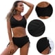 thumbnail image 3 of Trajes de baño de 2 piezas con cintura alta y lazo en la parte delantera para mujer - Negro Zhivalor BST3000912-1, 3 of 6