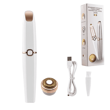 Pkalq Face Fair Removal for Woman, 2 in1 Rechargeable Facial Hair Removal & Eyebrow Shaver - Body Razor with Built-in LED Light