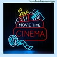 thumbnail image 4 of Handmadetneonsign Movie Time Neon Sign, Cinema Wall Art Decor, Cinema Theater Home Wall Decor 037689, 4 of 5