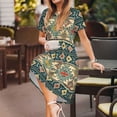 thumbnail image 3 of Haiem Traditional Tribal Aztec1 Pattern Women's Short-Sleeve Scoop Neck Swing Dress, 3 of 6