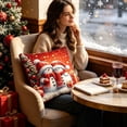 thumbnail image 4 of Eagokdc Christmas Throw Pillow Covers Farmhouse Waistrest Pillow Case, Square Cushion Cover Xmas Decoration for Sofa Couch Bed Car Dormitory Home Decor, 4 of 6