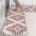 thumbnail image 2 of Kitchen Rugs Sets Of 2,Beige Geometric Diamond Striped Pattern Anti Fatigue Kitchen Mat Rugs Non Slip Washable,Decorative Kitchen Floor Mats for Kitchen,Sink,Laundry,17"X47", 2 of 5