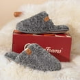 thumbnail image 6 of Women's Fuzzy Slip-on Slippers Warm Cozy Soft Lightweight Memory Foam Indoor House Shoes, 6 of 12