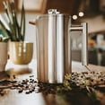 thumbnail image 2 of Heat Resistant French Press, Double-Walled Design Prevents Heat Loss, Strong Quality Metal Construction For Reliable Performance In Any Setting (1 Liter), 2 of 5