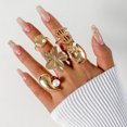 thumbnail image 4 of JUSIP Chunky Knuckle Rings for Women Chunky Gold Ring Set Stacking Crystal Knuckle Rings Statement Ring Jewelry, 4 of 15