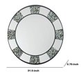 thumbnail image 5 of Benzara BM229405 32 in. Beveled Round Wall Mirror with Pebble Inlay, Silver, 5 of 5