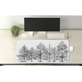 thumbnail image 2 of Winter Computer Mouse Pad, Cold Pine Tree Landscape Under Puffy Snow Pile Outlined Pointy Xmas Tree Leaves, Rectangle Non-Slip Rubber Mousepad X-Large, 35" x 15", Black and White, by Ambesonne, 2 of 2