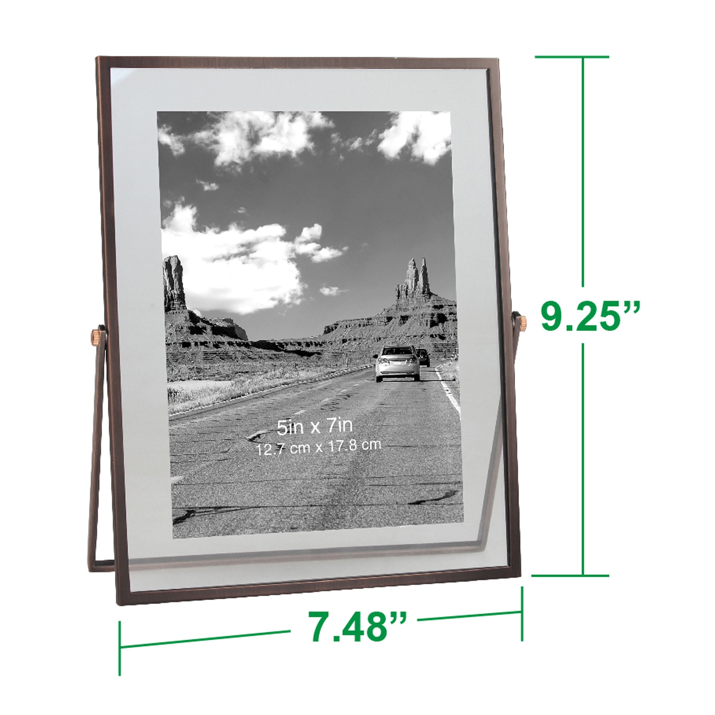 FABULAXE 4 in. x 4 in. Black Modern Metal Floating Tabletop Square Photo  Picture Frame with Glass Cover and Easel Stand QI004066.BK.S - The Home  Depot