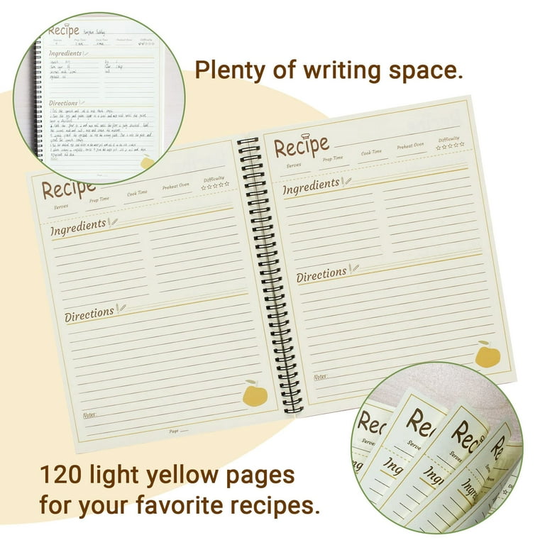  Recipe Book to Write in Your Own Recipes, 8.5 x 11