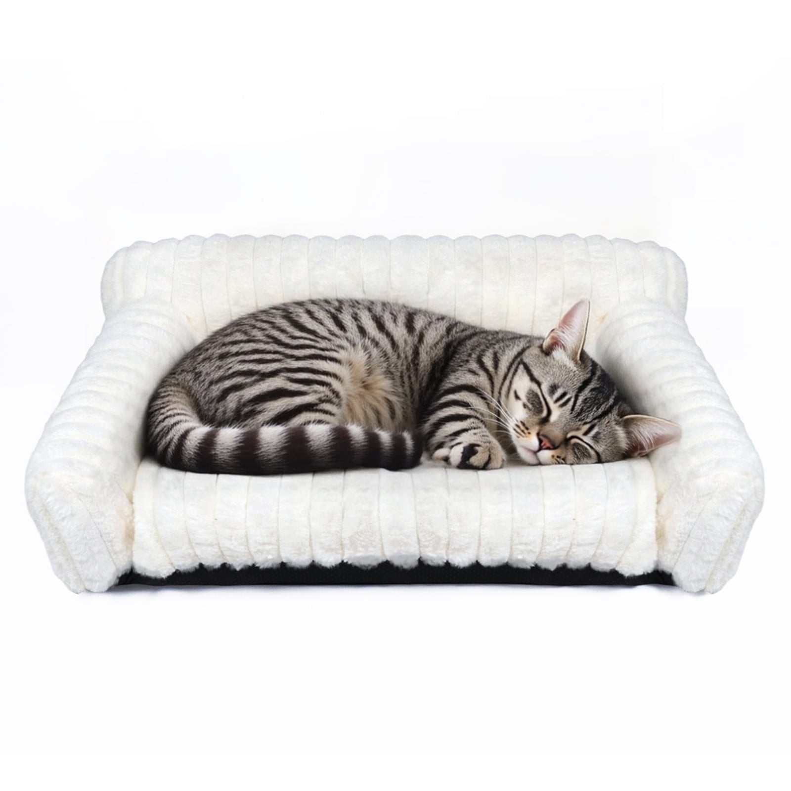 WATANIYA Sofa Couch Bed with Washable Cushion for Cosy Soft Small Dog and Cat,Cream White