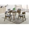 thumbnail image 2 of Home Design Kitty 5-Piece Dining Set, Gray/Brown, Round Drop-Leaf Table with Curved-Back Cushioned Chairs, Modern Style, 2 of 5