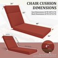 thumbnail image 2 of Kimunuk Outdoor Chaise Lounge Cushions set of 2, 80" x 26" x 4" Waterproof Pool Beach Recliner Replacement Cushions with Ties, Terra Red, 2 of 7