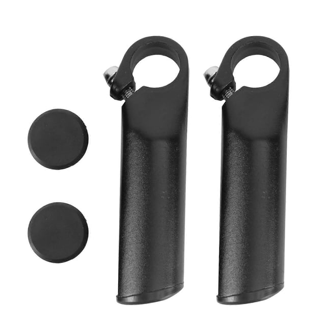 2PCS Rest Handlebars Frosted Aluminum Alloy Deputy Handle Bar Ends for Mountain Bike Road Bike Folding Bike (Black)