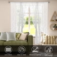thumbnail image 3 of Dznils White Lace Sheer Curtains 72 inch Long 2 Panels, Rod Pocket Sheer Window Drape, 60" W x 72" L, 3 of 11
