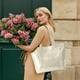 thumbnail image 5 of Bolsa Tote KALIDI de PVC con Cierre y Papel Kraft, Bolsa de Playa Beige, 5 of 7