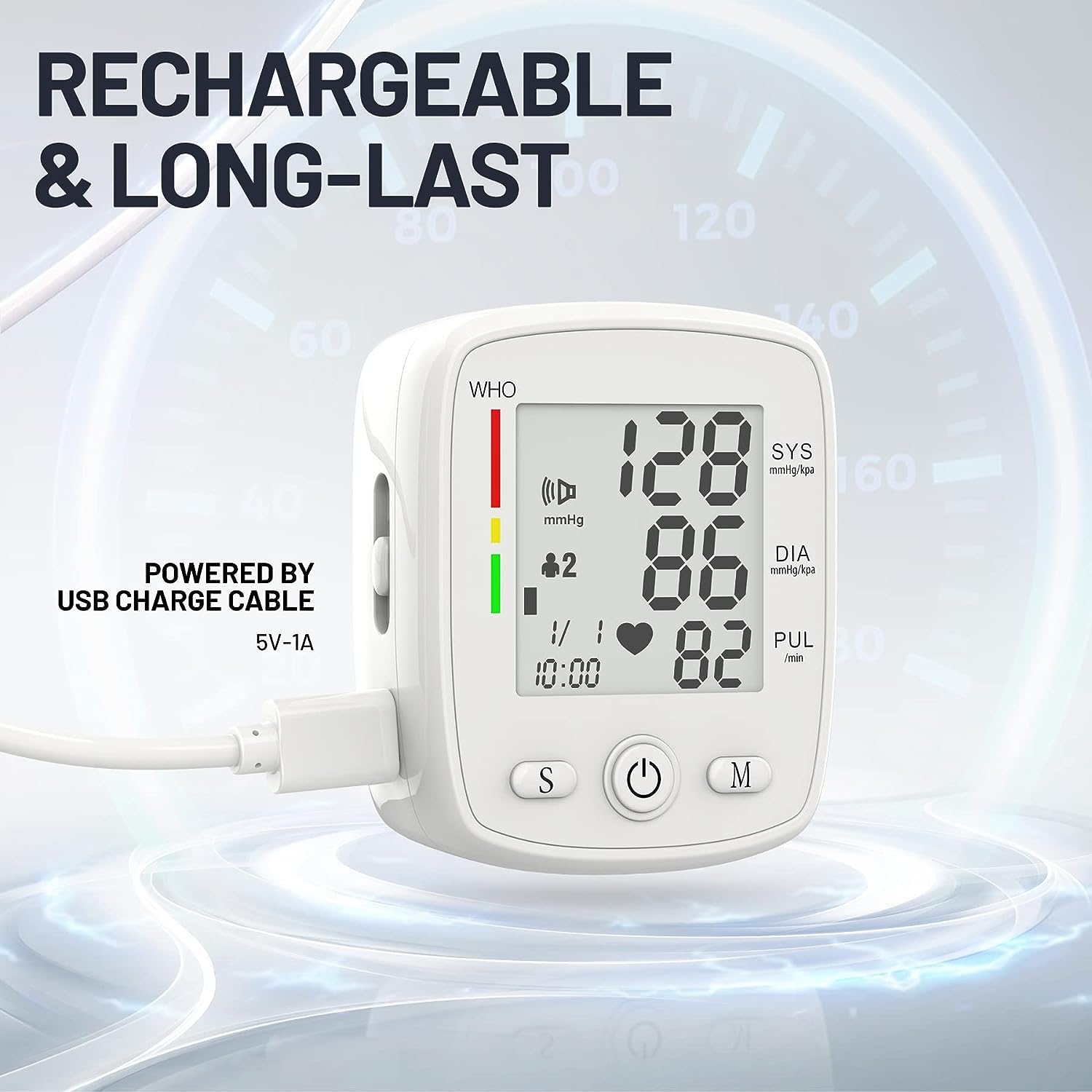 Wrist Blood Pressure Monitor Digital BP Monitor Rechargeable BP Machine with 2x99 Readings Memory Large LCD Display Voice Broadcast