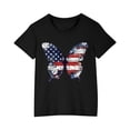 thumbnail image 1 of Vestido Corto de Verano Niños Niños Niñas Camiseta de Algodón Cuello Redondo Lindo Día de la Independencia Imprimir Top, 1 of 6