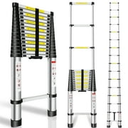 Telescoping Extension Ladder 20.3 FT, Aluminum Alloy Folding Telescopic Ladder with Locking Mechanism, Multi-Purpose Collapsible Ladder for Household Or RV Outdoor Work, Heavy Duty 330 lbs Load