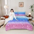 thumbnail image 4 of Castle Fairy Gradient Glitter Print Full Size Comforter Sets,Abstract Ombre Bedding Sets, 4 of 8