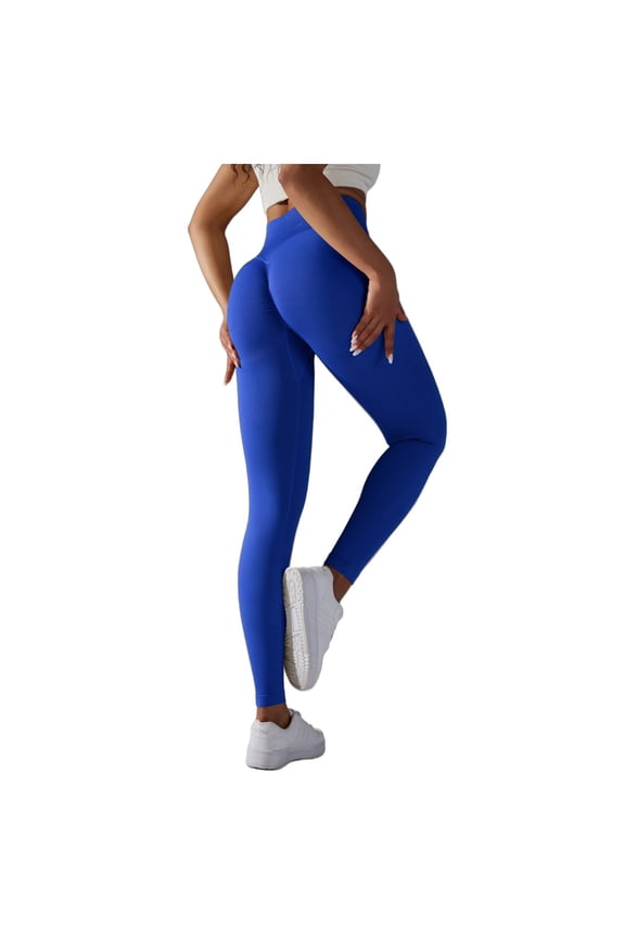 Womens High Waisted Butt Lifting Workout Gym Leggings Buttery Soft Athletic Yoga Pants (Blue, M)