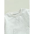 thumbnail image 6 of Musuos Baby Girls Boys 2 Pieces Outfit, 6 12 18 24M 3T Solid Color Long Sleeve Pocket Sweatshirts Tops + Elastic Waist Long Pants Set, 6 of 10