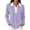 04# Light Purple, variant on Waffle Knit Tops for Women Long Sleeve Polo Shirts Color Block Collar Half Button Casual Tunic Tops Navy S