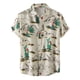 thumbnail image 1 of Camisas De Compresion Camisa estampada de árbol informal de verano para hombre, camisa de manga corta con cuello vuelto (Mint Green, 3XL), 1 of 6