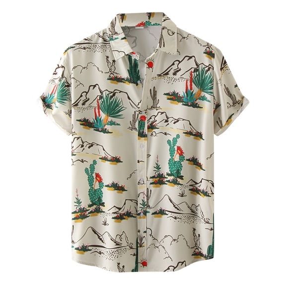 NECHOLOGY Men's Casual Button-Down Shirts Sweatshirts For Men Men's Hawaiian Shirts Short Sleeve Floral Casual Button Down Tropical Shirt Summer Holiday Aloha Beach Hawaii Shirt